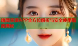 暗网资源APP全方位解析与安全使用指南揭秘