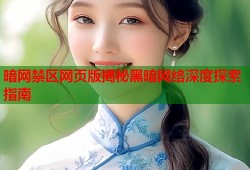 暗网禁区网页版揭秘黑暗网络深度探索指南